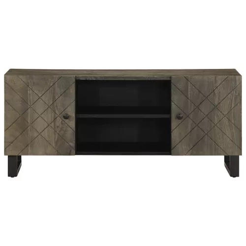 Fekete tömör mangófa TV-szekrény 105 x 33 x 46 cm