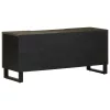 Fekete tömör mangófa TV-szekrény 105 x 33 x 46 cm
