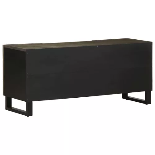 Fekete tömör mangófa TV-szekrény 105 x 33 x 46 cm
