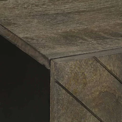 Fekete tömör mangófa TV-szekrény 105 x 33 x 46 cm