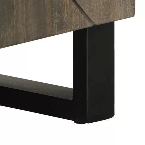 Fekete tömör mangófa TV-szekrény 105 x 33 x 46 cm
