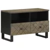 Fekete tömör mangófa TV-szekrény 70 x 33 x 46 cm