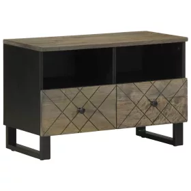 Fekete tömör mangófa TV-szekrény 70 x 33 x 46 cm