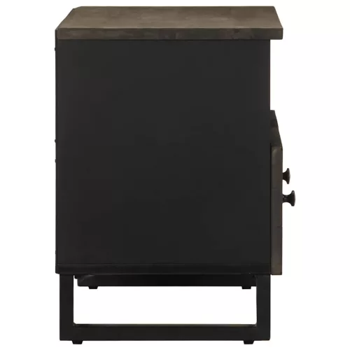 Fekete tömör mangófa TV-szekrény 70 x 33 x 46 cm