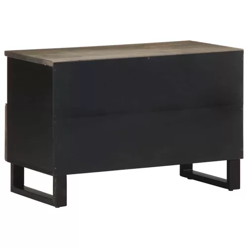 Fekete tömör mangófa TV-szekrény 70 x 33 x 46 cm