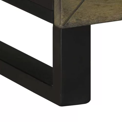 Fekete tömör mangófa TV-szekrény 70 x 33 x 46 cm