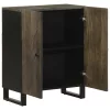 Sideboard Fekete 60x33x75 cm tömörfa Mango