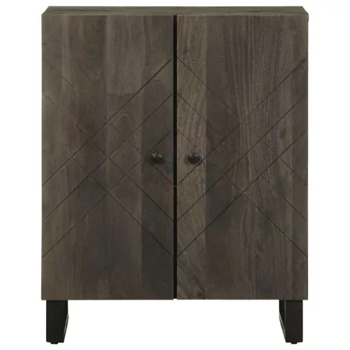 Sideboard Fekete 60x33x75 cm tömörfa Mango