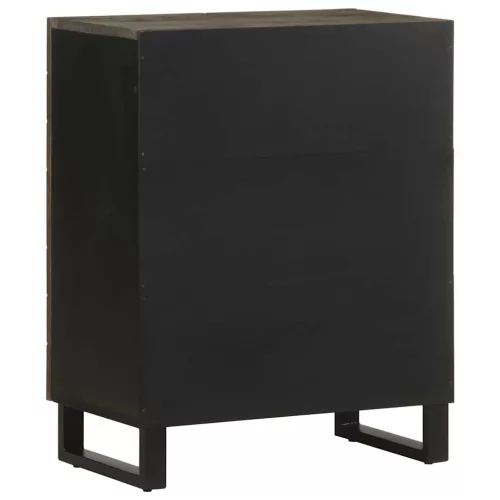 Sideboard Fekete 60x33x75 cm tömörfa Mango