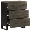 Sideboard Fekete 60x33x75 cm tömörfa Mango