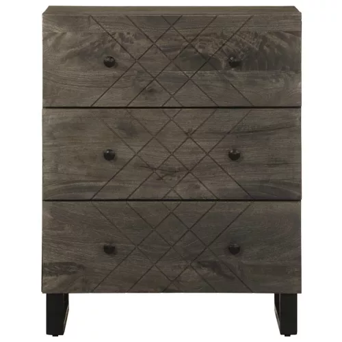Sideboard Fekete 60x33x75 cm tömörfa Mango