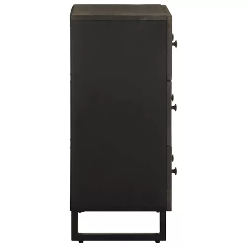 Sideboard Fekete 60x33x75 cm tömörfa Mango
