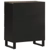 Sideboard Fekete 60x33x75 cm tömörfa Mango