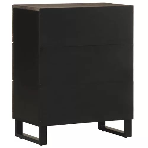 Sideboard Fekete 60x33x75 cm tömörfa Mango