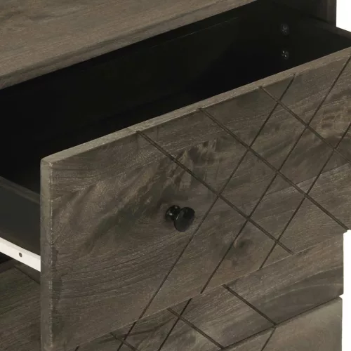 Sideboard Fekete 60x33x75 cm tömörfa Mango