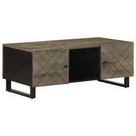 Fekete tömör mangófa dohányzóasztal 100 x 54 x 40 cm