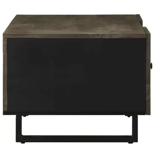 Fekete tömör mangófa dohányzóasztal 100 x 54 x 40 cm