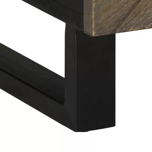 Fekete tömör mangófa dohányzóasztal 100 x 54 x 40 cm