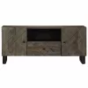 Fekete tömör mangófa TV-szekrény 105 x 33 x 46 cm