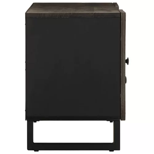 Fekete tömör mangófa TV-szekrény 105 x 33 x 46 cm