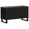 Fekete tömör mangófa TV-szekrény 80 x 33 x 46 cm