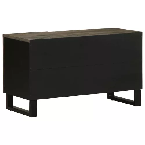 Fekete tömör mangófa TV-szekrény 80 x 33 x 46 cm