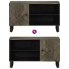 Fekete tömör mangófa TV-szekrény 80 x 33 x 46 cm