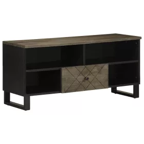 Fekete tömör mangófa TV-szekrény 100 x 33 x 46 cm