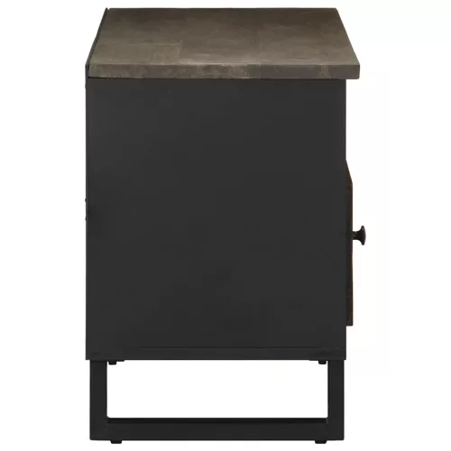 Fekete tömör mangófa TV-szekrény 100 x 33 x 46 cm