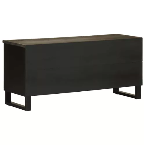 Fekete tömör mangófa TV-szekrény 100 x 33 x 46 cm