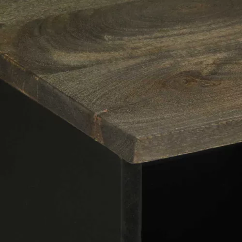 Fekete tömör mangófa TV-szekrény 100 x 33 x 46 cm