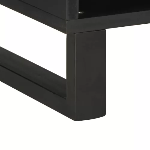 Fekete tömör mangófa TV-szekrény 100 x 33 x 46 cm