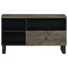 Fekete tömör mangófa TV-szekrény 80 x 33 x 46 cm