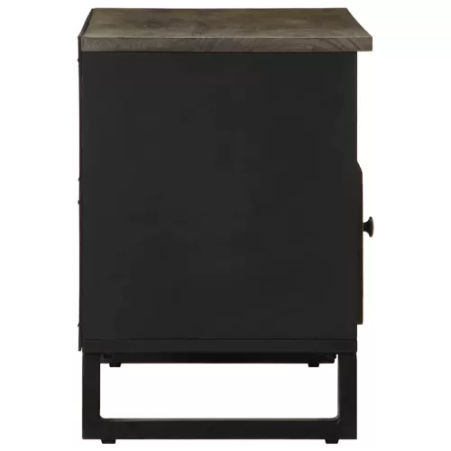 Fekete tömör mangófa TV-szekrény 80 x 33 x 46 cm