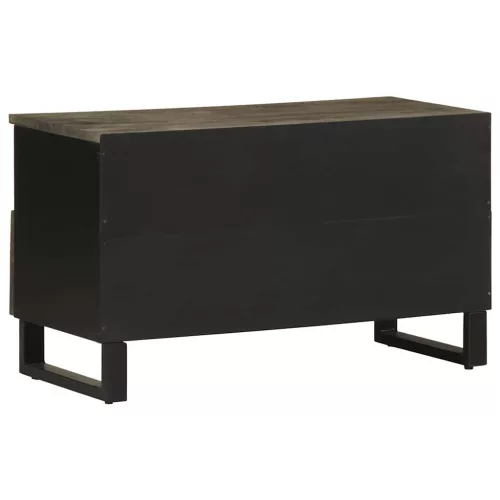 Fekete tömör mangófa TV-szekrény 80 x 33 x 46 cm