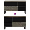 Fekete tömör mangófa TV-szekrény 80 x 33 x 46 cm