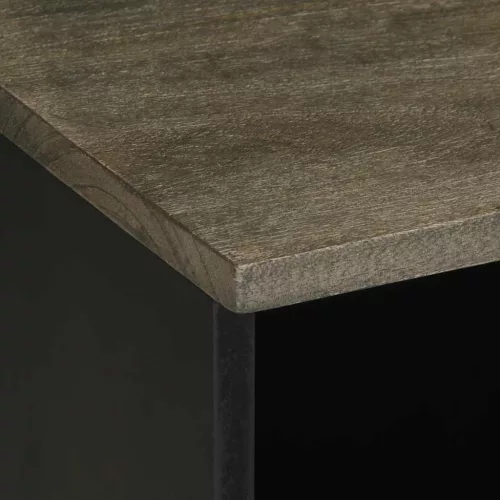 Fekete tömör mangófa TV-szekrény 80 x 33 x 46 cm