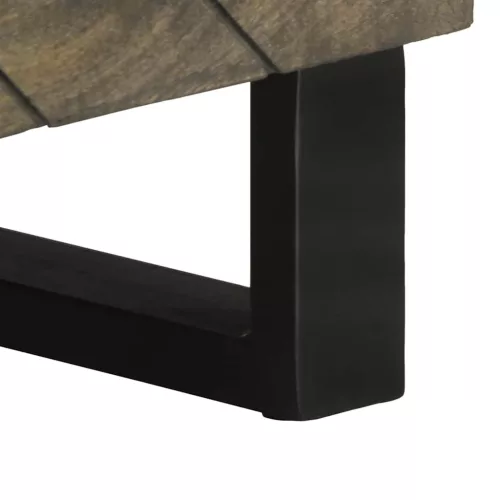 Fekete tömör mangófa TV-szekrény 80 x 33 x 46 cm