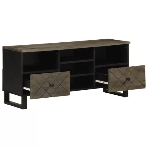 Fekete tömör mangófa TV-szekrény 100 x 33 x 46 cm