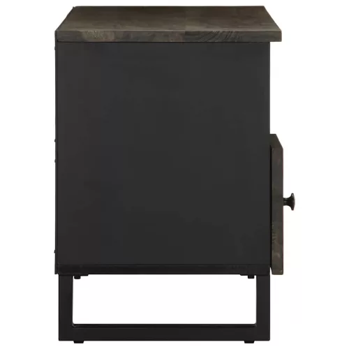 Fekete tömör mangófa TV-szekrény 100 x 33 x 46 cm