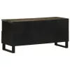 Fekete tömör mangófa TV-szekrény 100 x 33 x 46 cm