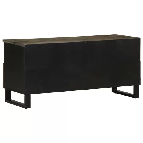Fekete tömör mangófa TV-szekrény 100 x 33 x 46 cm