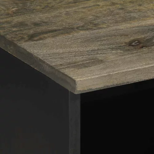 Fekete tömör mangófa TV-szekrény 100 x 33 x 46 cm