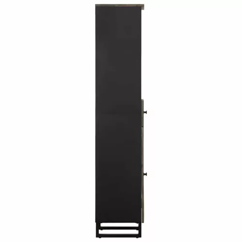 Fekete tömör mangófa fürdőszobaszekrény 38 x 33 x 160 cm