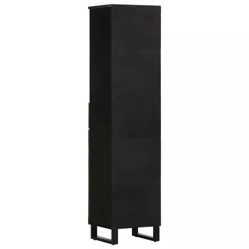 Fekete tömör mangófa fürdőszobaszekrény 38 x 33 x 160 cm