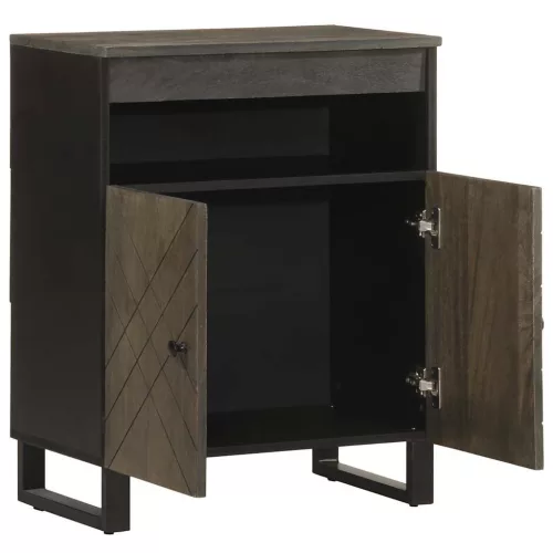 Sideboard Fekete 60x33x75 cm tömörfa Mango