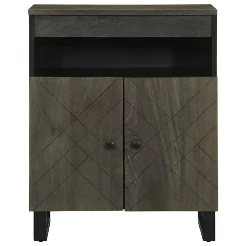 Sideboard Fekete 60x33x75 cm tömörfa Mango