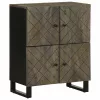 Sideboard Fekete 60x33x75 cm tömörfa Mango