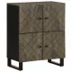 Sideboard Fekete 60x33x75 cm tömörfa Mango