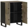 Sideboard Fekete 60x33x75 cm tömörfa Mango